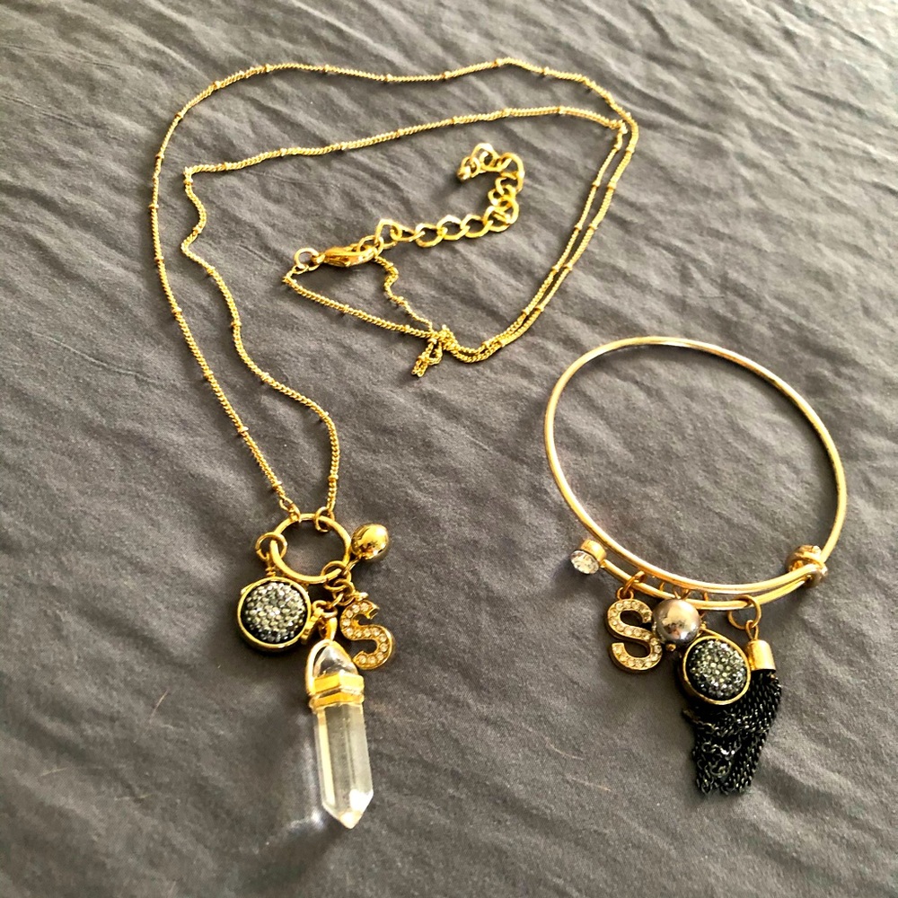 “S” Necklace and Bracelet Set